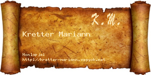 Kretter Mariann névjegykártya